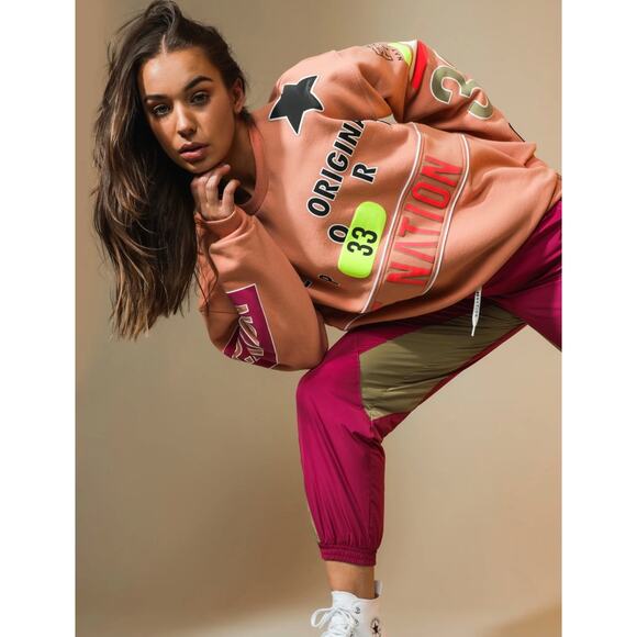 PE Nation Eastbrook Sweater in Coral Mid - Picture 1 of 15